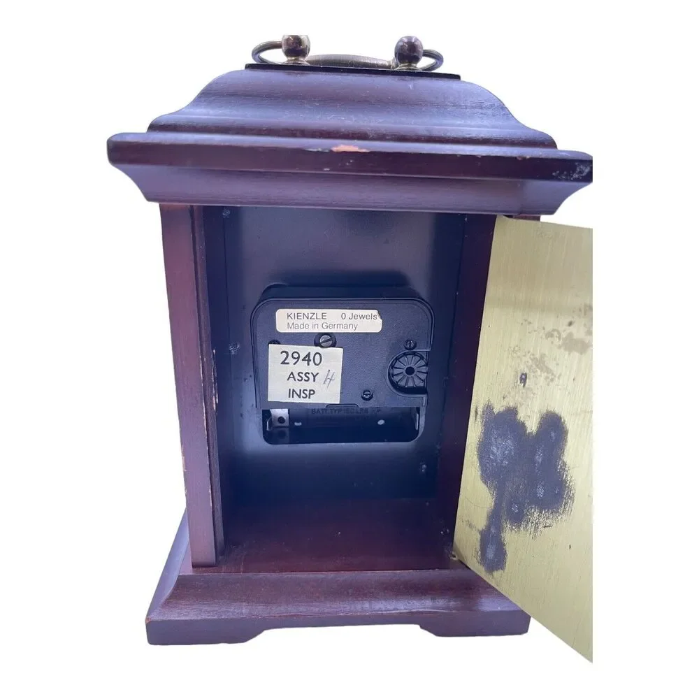 Bulova Carriage Shelf Clock Quartz Dark Cherry Look Wood with Brass Handle PARTS